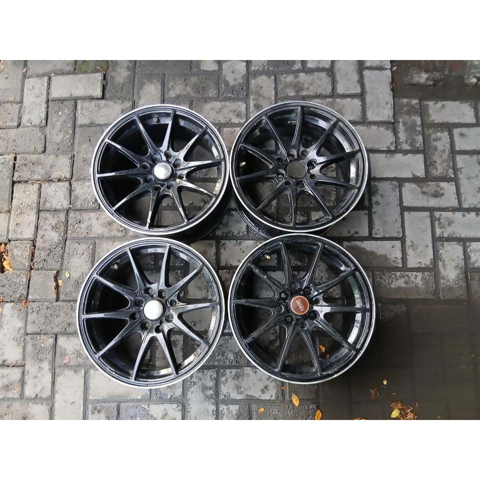 velg mobil bekas ring 15 velg hsr point r16 lebar 7 pcd 4x100/4x114