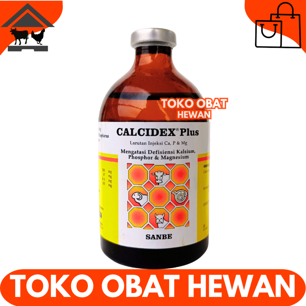 CALCIDEX PLUS 100 ML - Obat Ternak Lumpuh Atasi Hipokalsemia Hipomagnesia Sapi Kerbau Kambing Domba