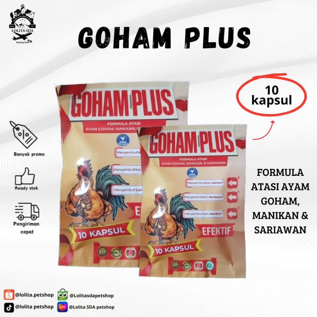 Goham plus obat ayam goham, manikan, sariawan