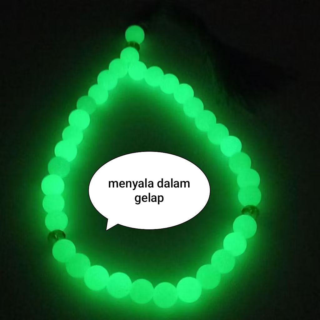 tasbih batu posfor asli menyala dalam gelap sangat terang