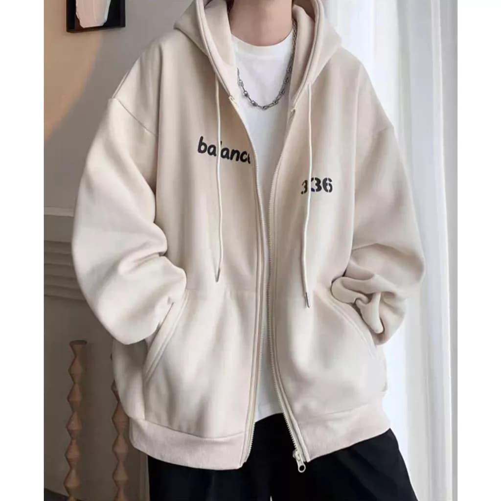 Hoodie Zipper Pria dan Wanita List Balance | Sweater Zipper | Jaket Resleting | Hoodie Ziper Korea