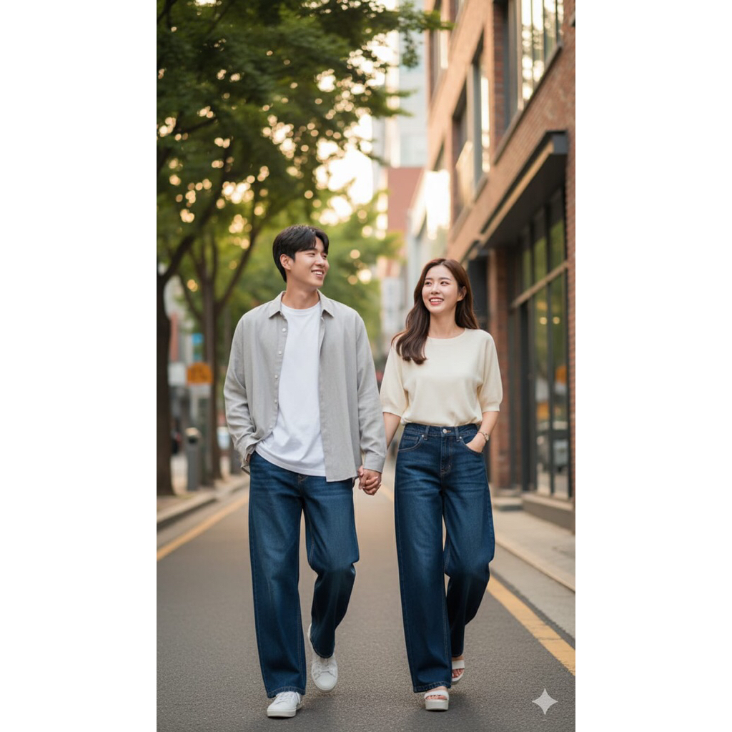 UNiSEX -Kulot Loose Jeans Style Dewasa Termurah Korean Cewek Cowok