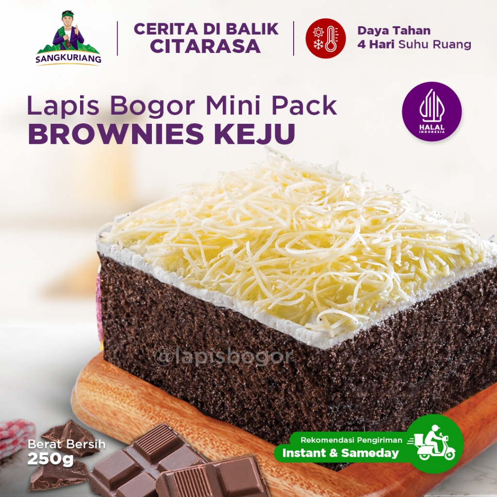 Lapis Bogor Sangkuriang Brownies Keju - Mini Pack (250gr) - Oleh-oleh Khas Bogor