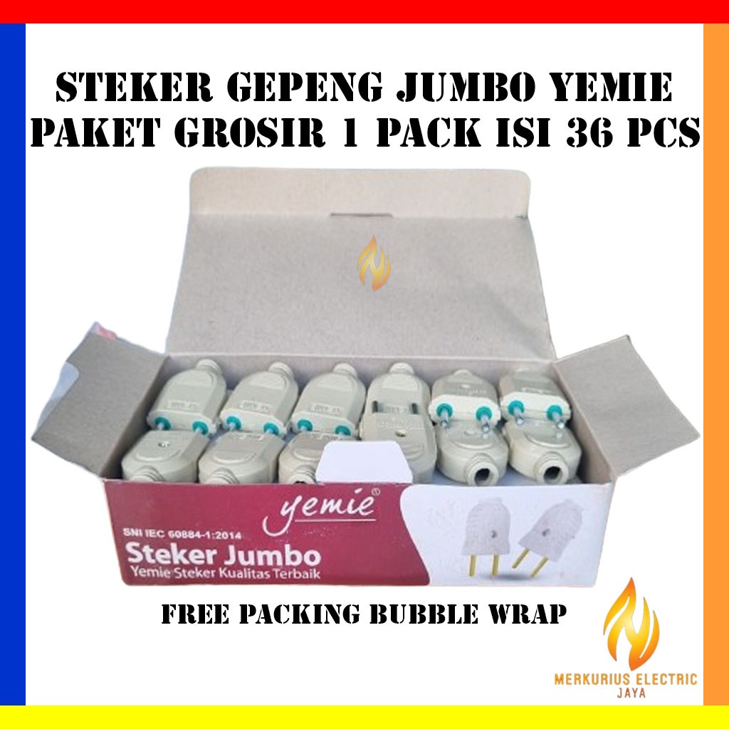 Steker Gepeng Yemie 36 Pcs Hemat Tempat Aman / Steker Gepeng Jumbo / Steker Gepeng Murah