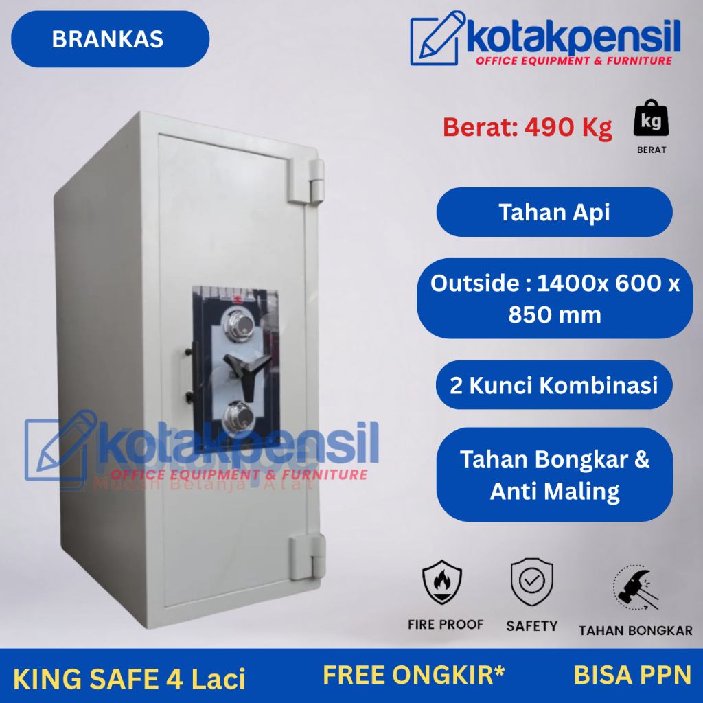 Brankas KINGSAFE 4 Laci Tahan Api | Filing Cabinet | Brankas Filling Cabinet | Brankas Kantor | Bran