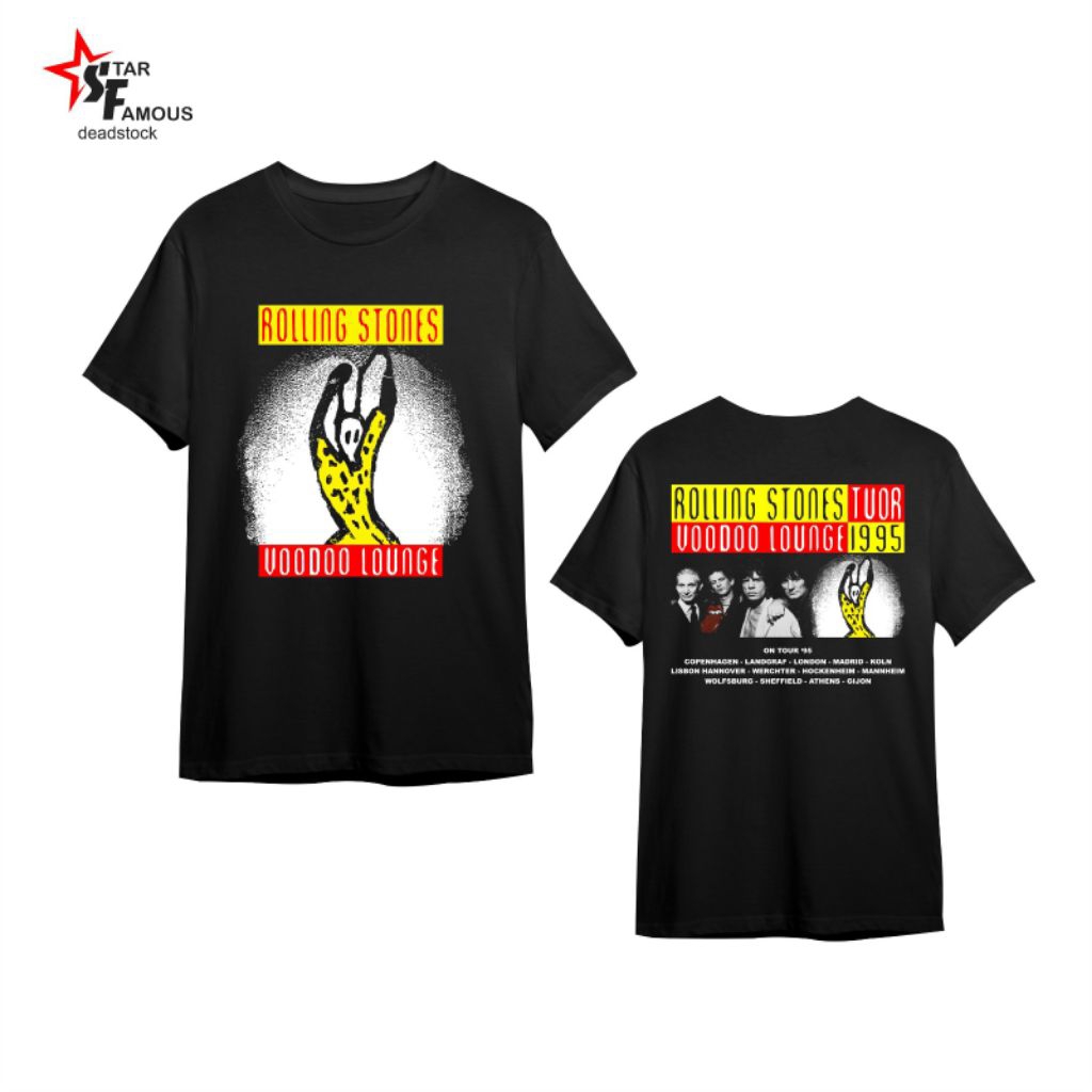 KAOS ROLLING STONES | " VOODOO LOUNGE TOUR 1995 " Baju Band Hardrock