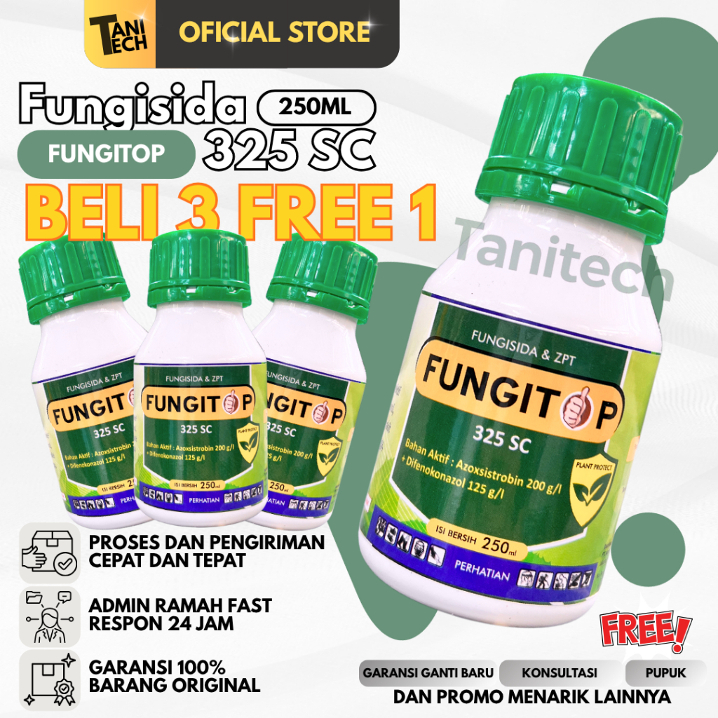 Fungisida+ZPT FUNGITOP 250ml Kendalikan Jamur & Percepat Pertumbuhan