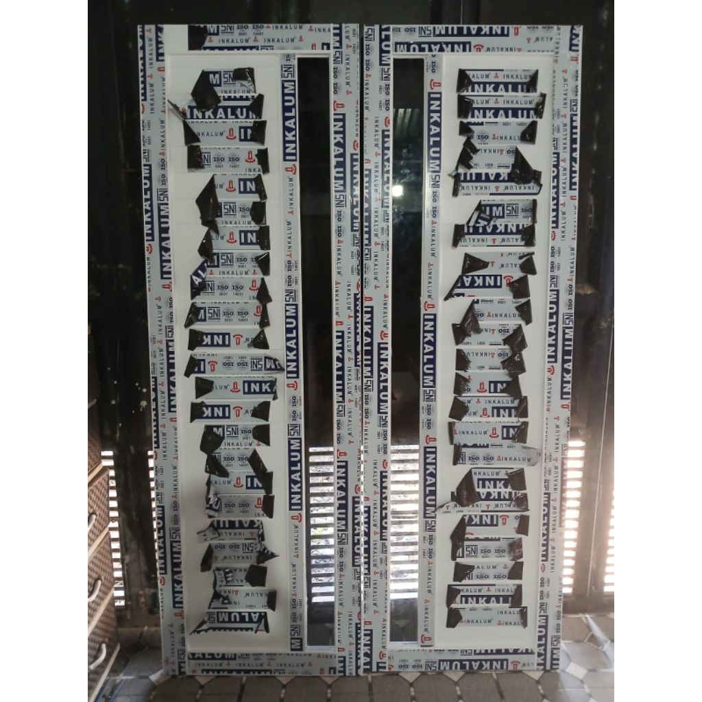 pintu double kupu-kupu tarung aluminium uk L140 T200