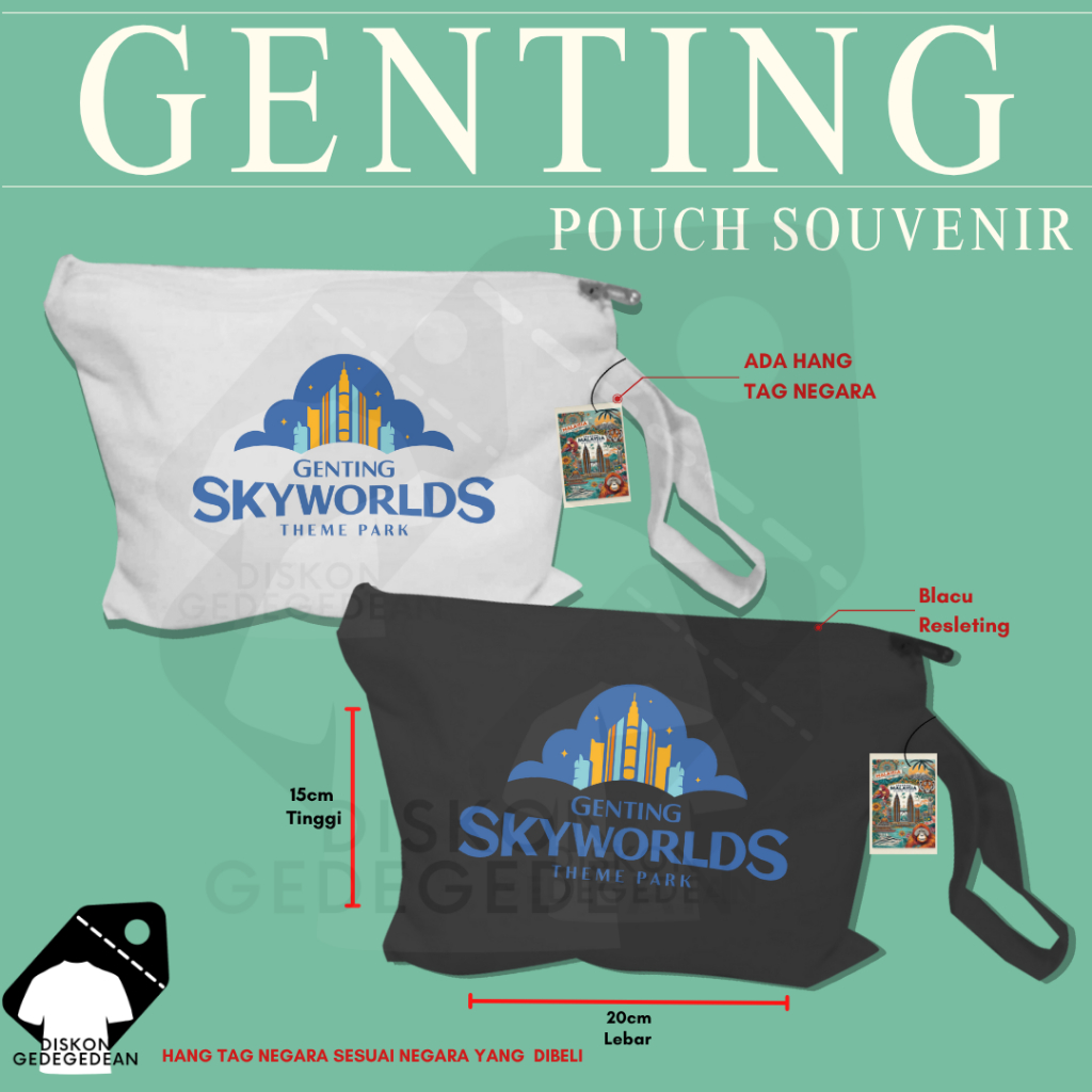 Diskongedegedean Pouch Souvenir Genting Highland Skyworld Malaysia Dompet Oleh Oleh Kota Genting Bah