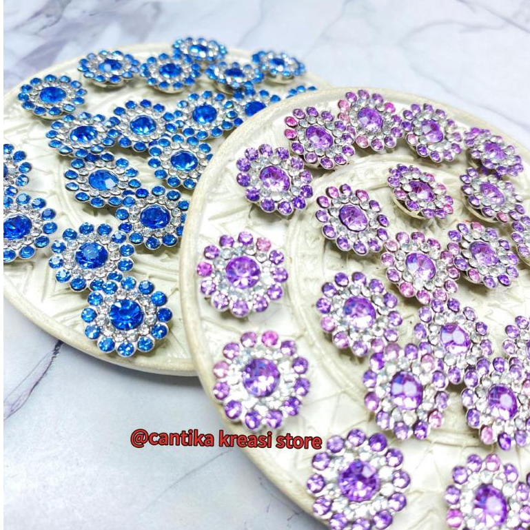 Diamond Cangkang Permata Bunga Kristal Ukuran Besar 14 Mm Per 10 Pcs Premium