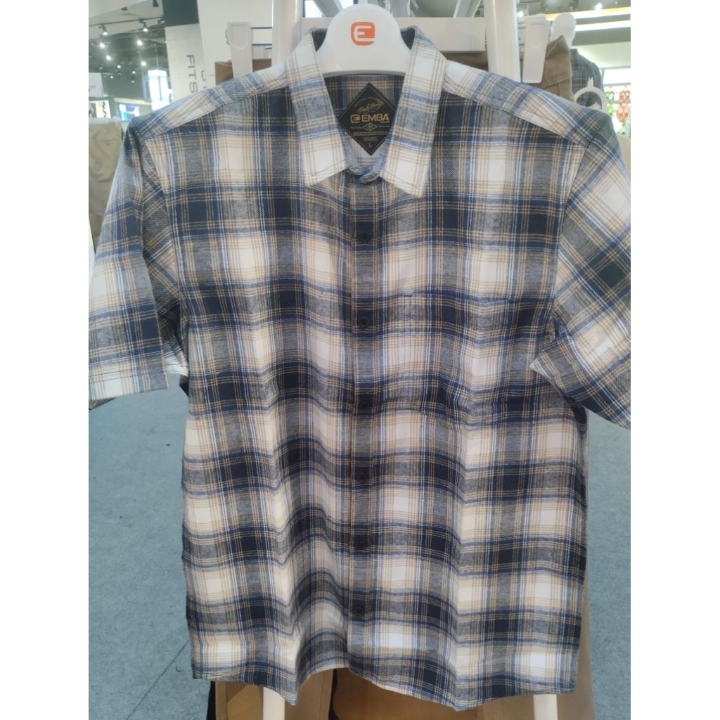 KEMEJA FLANEL LENGAN PENDEK EMBA ORIGINAL