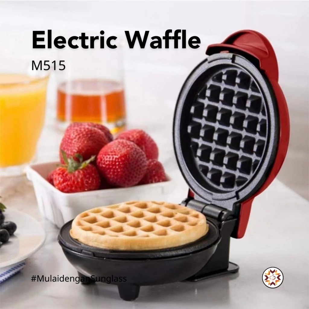 Mini Maker Waffle Elektric/ Cetakan Pancake Bulat