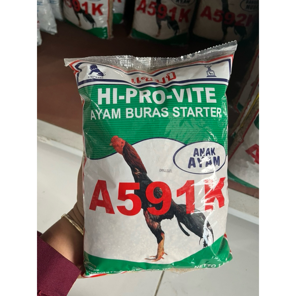Pakan ayam 591 Hi-Provite pakan ayam buras grower bangkok 1000 gram
