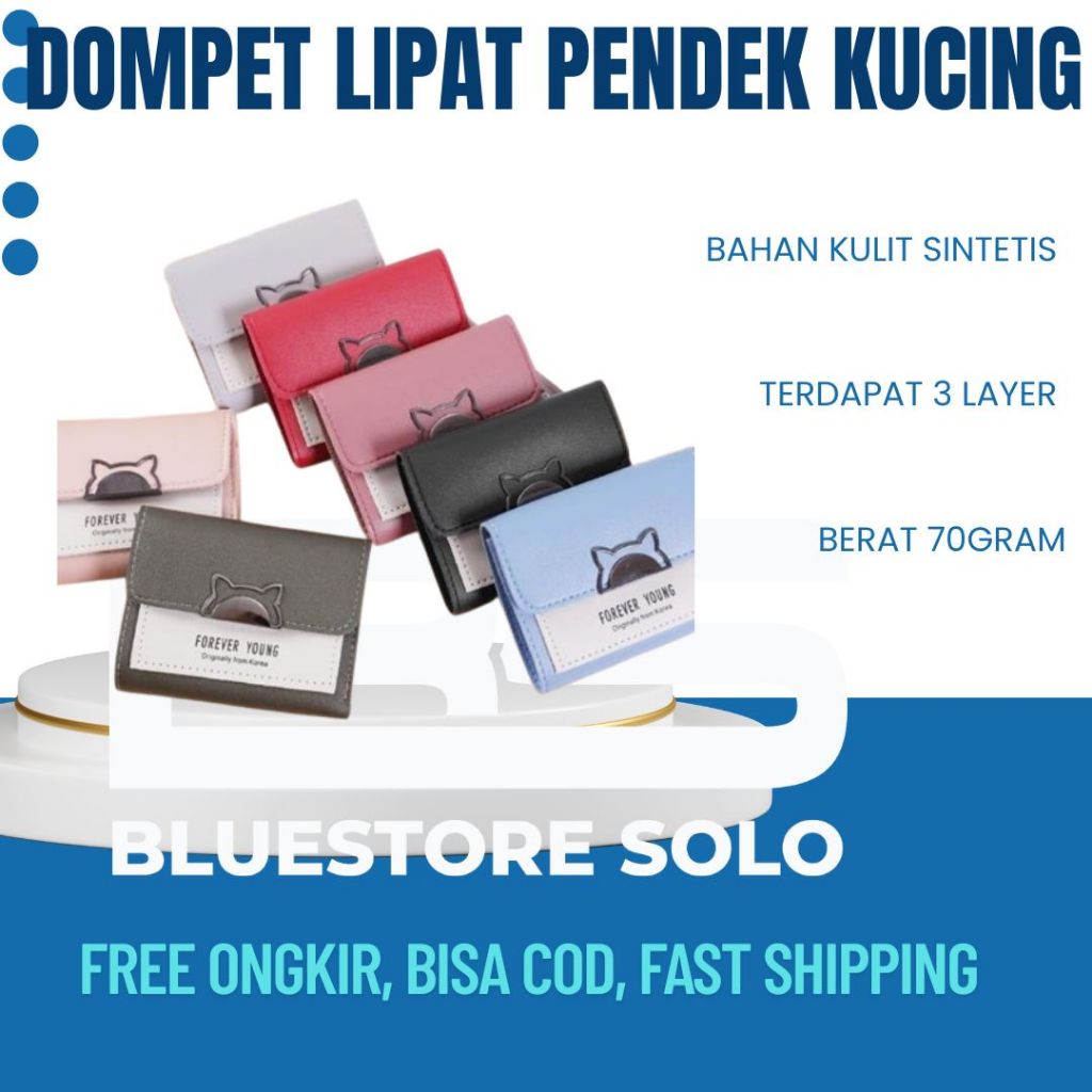 DOMPET LIPAT PENDEK DOMPET WANITA IMPOR LUCU DOMPET KOREA