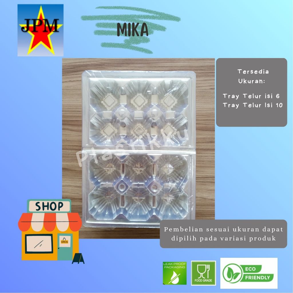 Mika Tray Telur Isi 6 10 / Mika Telur / Mika Sekat Telur
