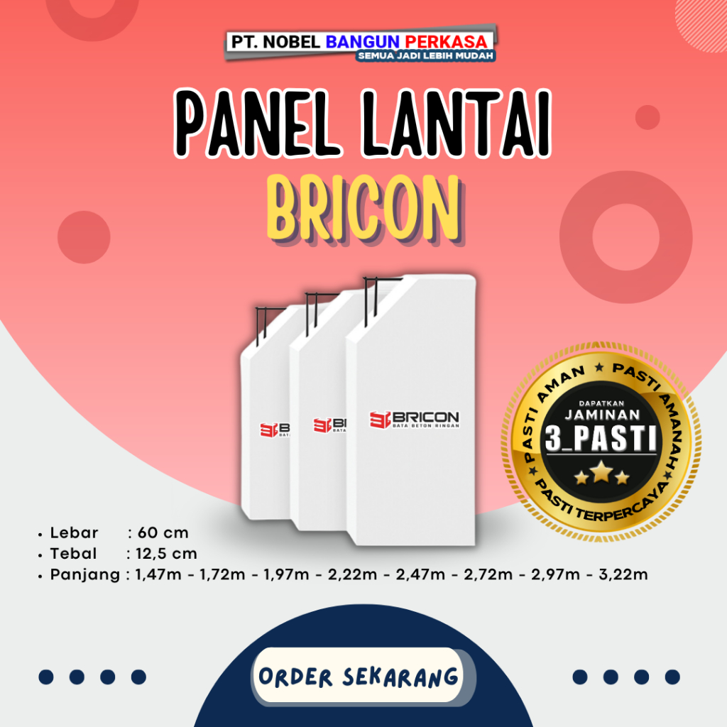 Panel Lantai Bricon | Pengganti Cor Dak Konvensional - Solusi Dak Instan Tanpa Bekisting & Tanpa Tun