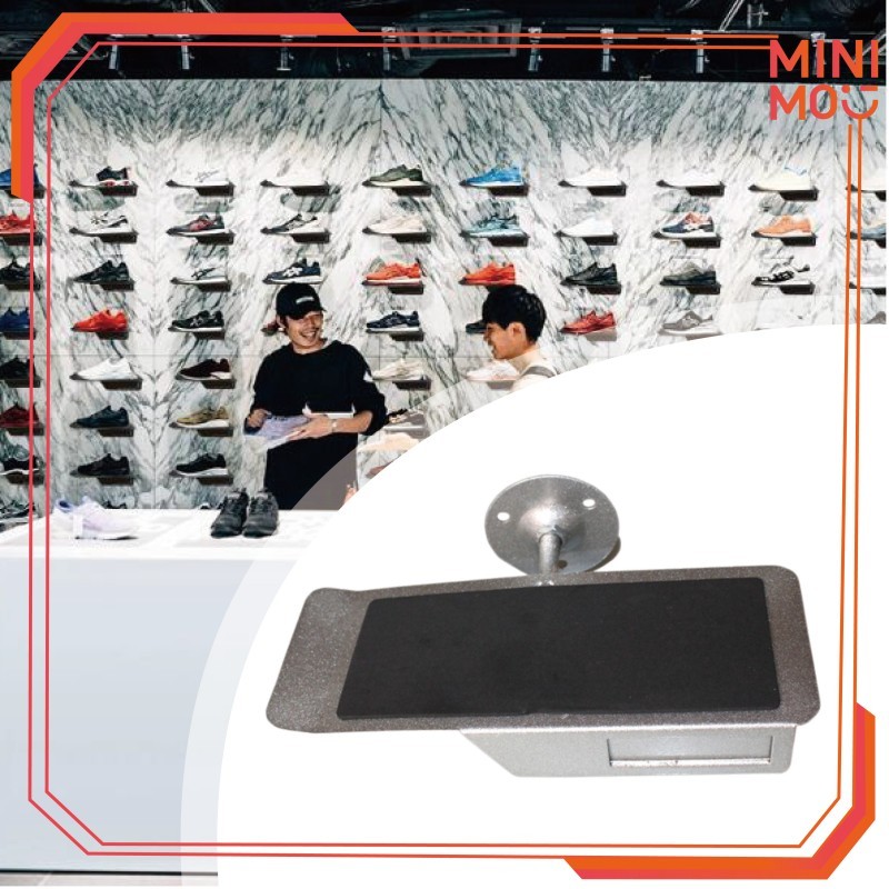 Rak Display Sepatu Dinding Perak untuk Toko Sepatu Pajangan Sepatu Melayang dengan Penyimpanan Efisi