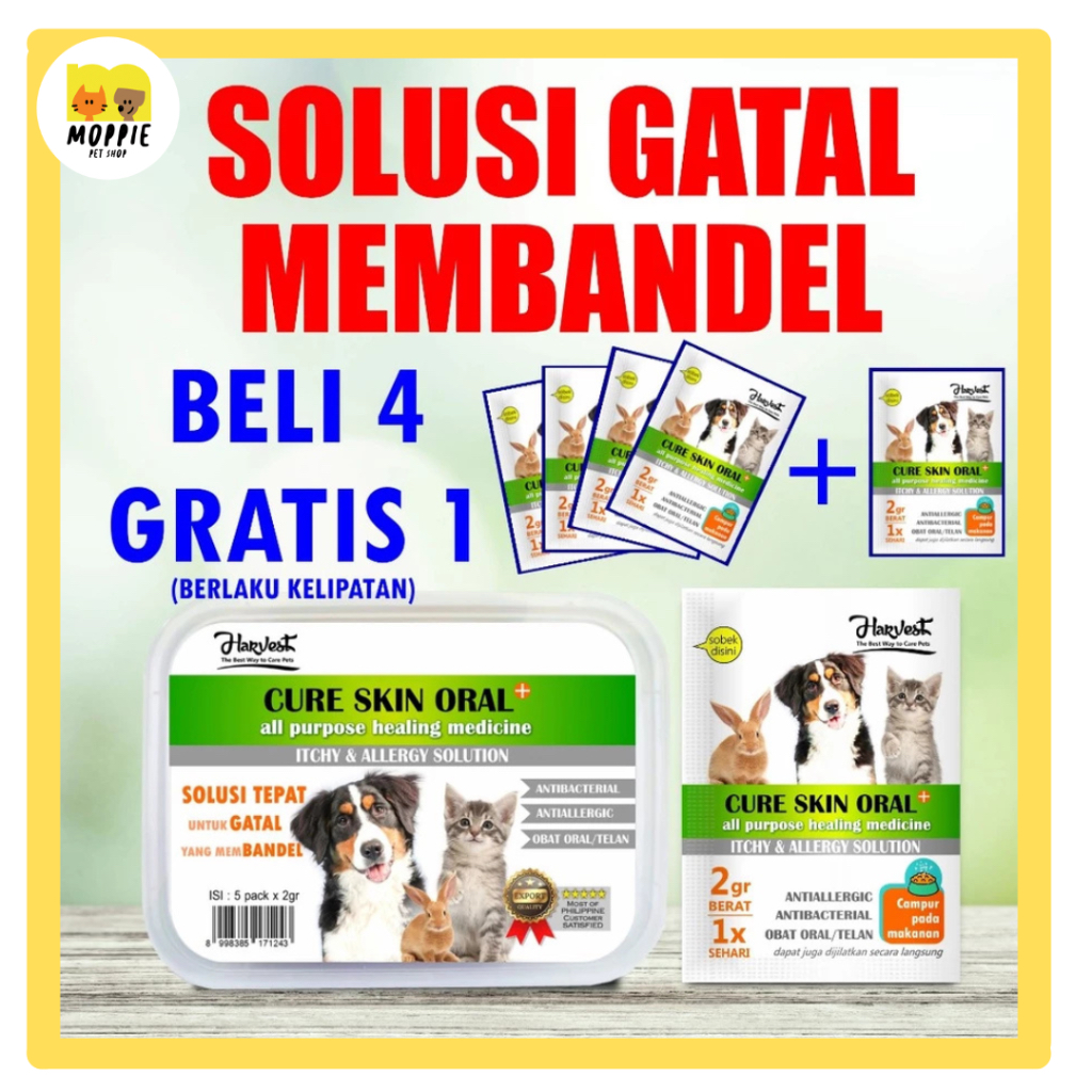 CURESKIN ORAL Obat oral minum kucing anjing gatal membandel over protein alergi