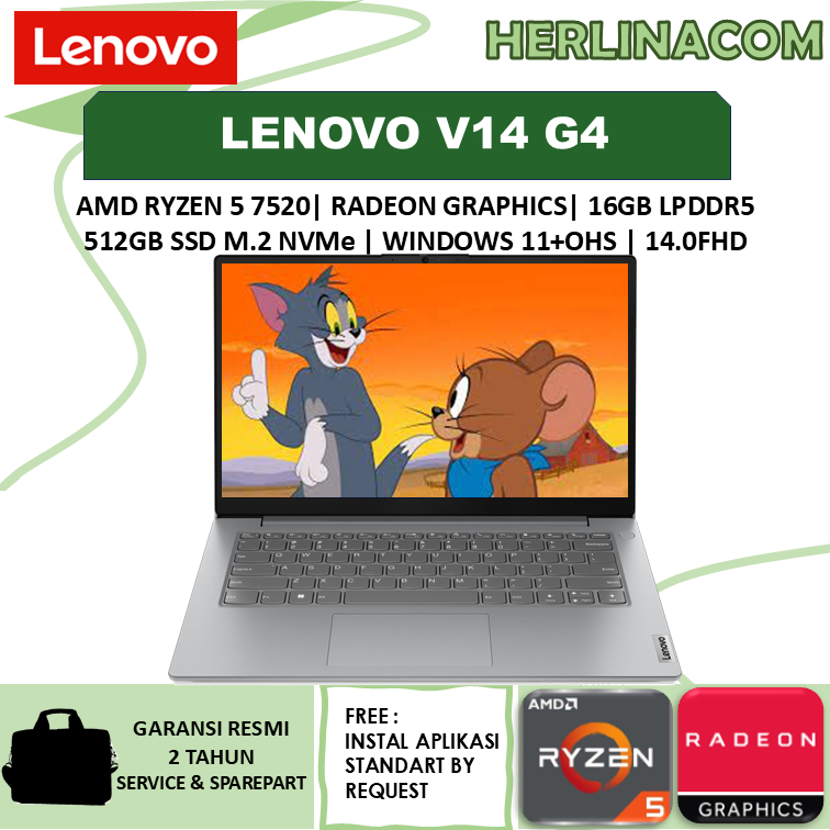Lenovo V14 G4 AMN AMD Ryzen 5 7520 16GB 512GB SSD 14.0FHD IPS W11 OHS
