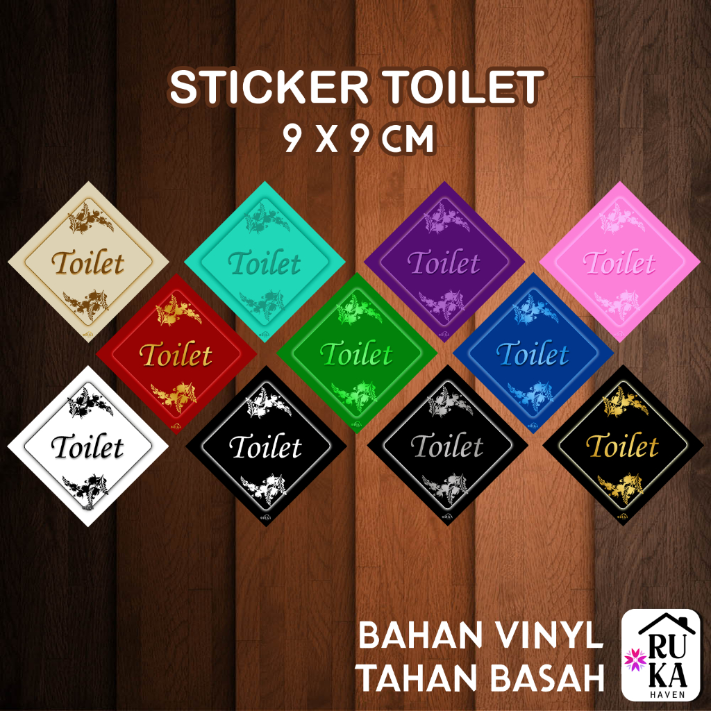❇️𝙍𝙪𝙠𝙖 𝙃𝙖𝙫𝙚𝙣 Sticker Toilet 9 x 9 cm Stiker Ruka Haven Bahan Vinyl Doff Tahan Basah Warna Putih Hita