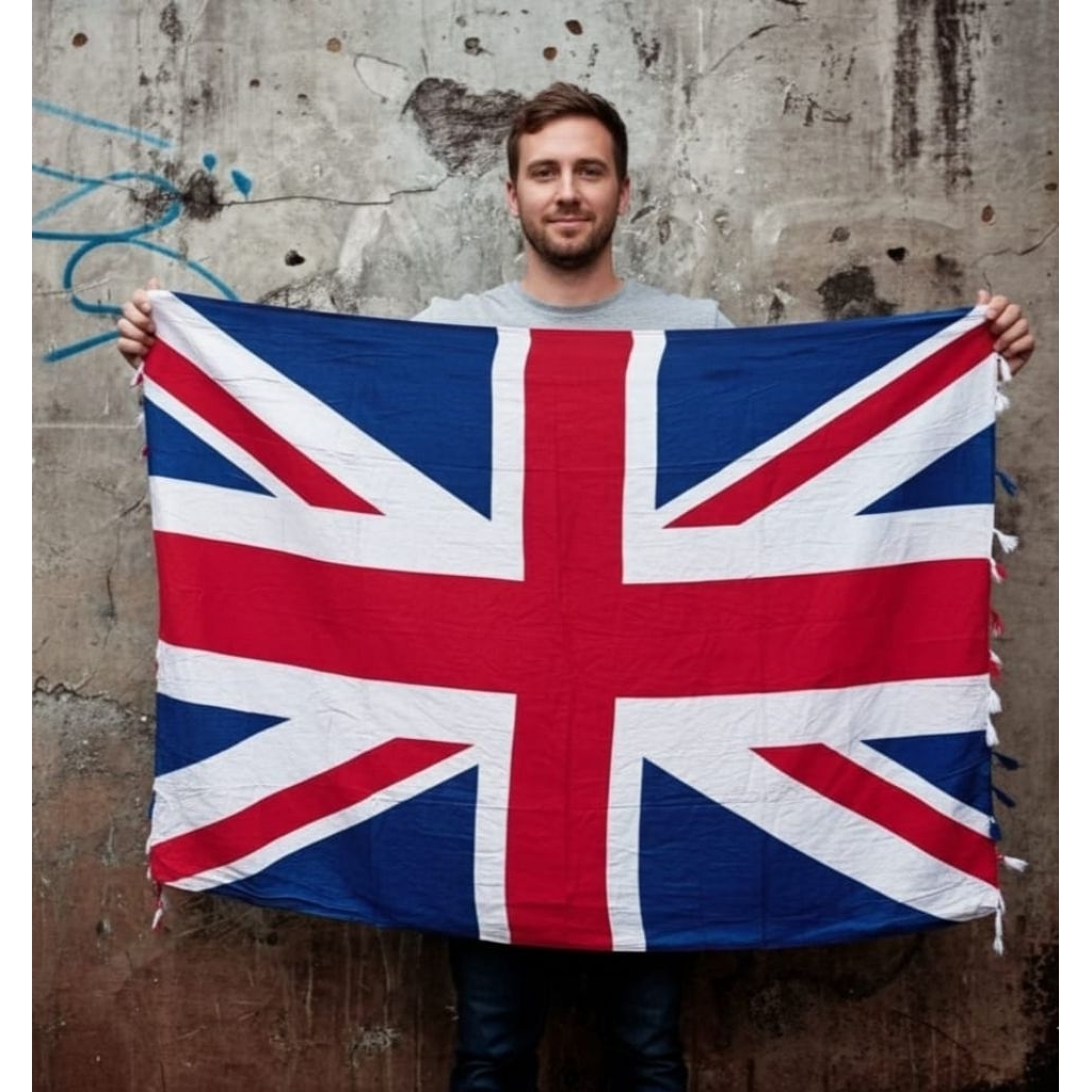 KAIN PANTAI MOTIF BENDERA ENGGLAND/BENDERA INGGRIS/KAIN BALI UNTUK  HIASAN DINDING KAMAR