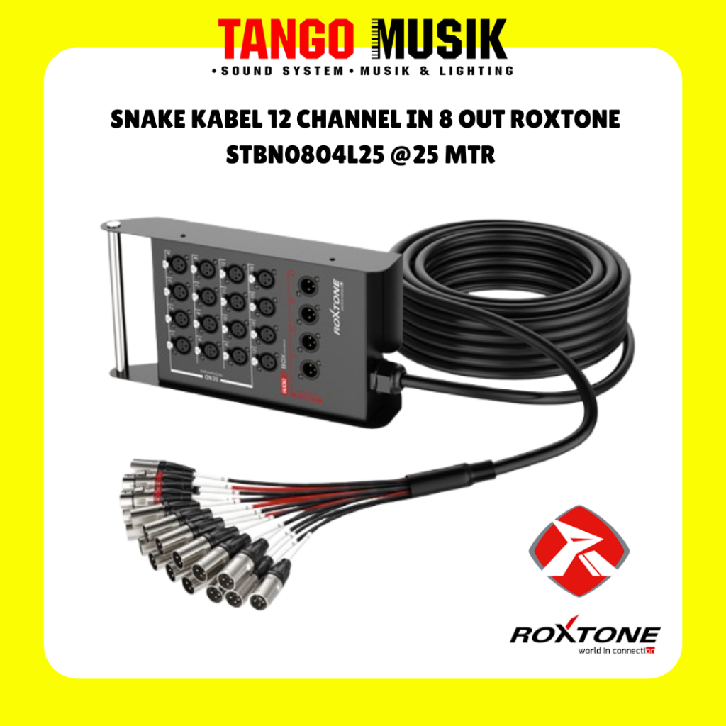100% ORI SNAKE KABEL 12 CHANNEL IN 8 OUT ROXTONE STBN0804L25 @25 MTR / Kabel Snake Cable Snek 24ch 1