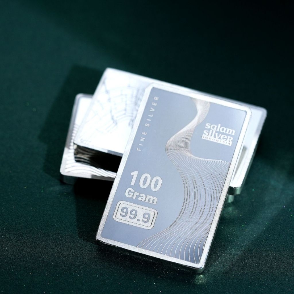 Perak Murni / Fine Silver / Silver Bar / Perak Batangan Merk Salam Silver 100 gram
