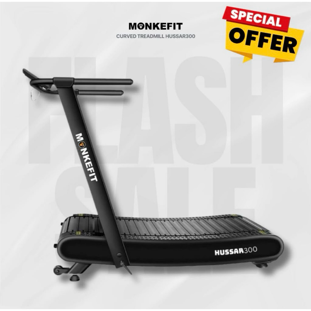 Curve Treadmill Monkefit HUSSAR300 Treadmill Manual tanpa Listrik