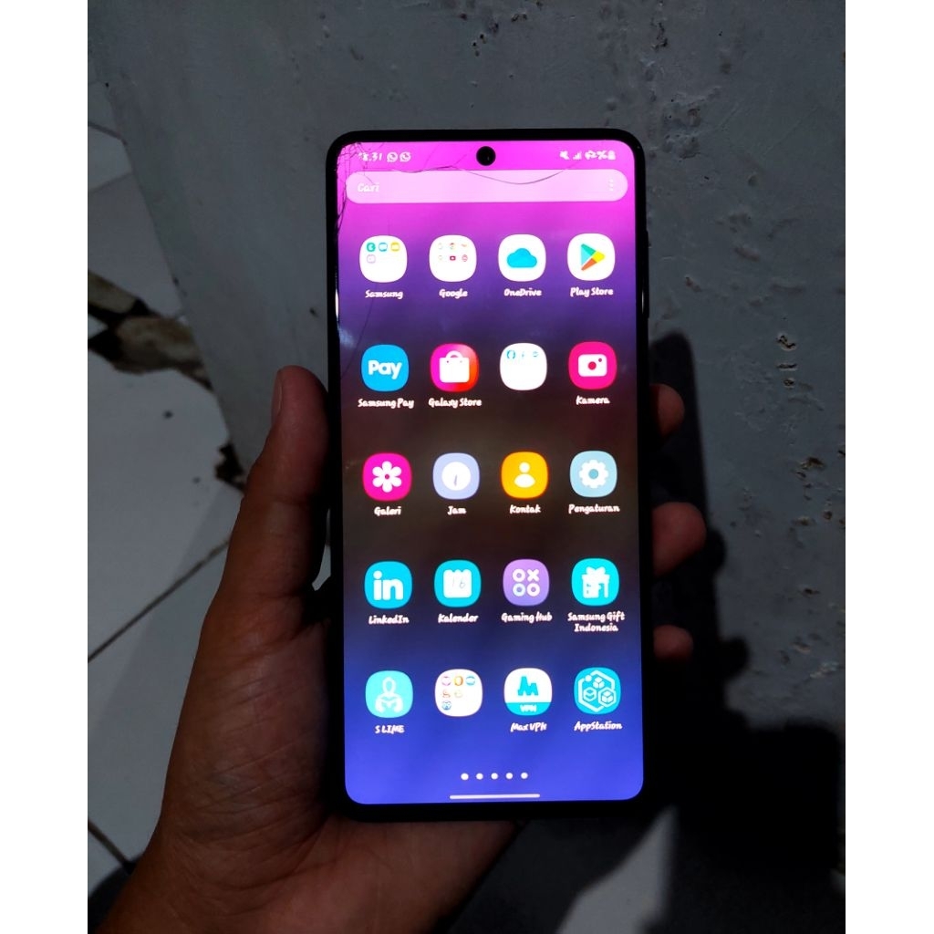 samsung m51 ram 8/128gb minus layar retak n lcd kedip"