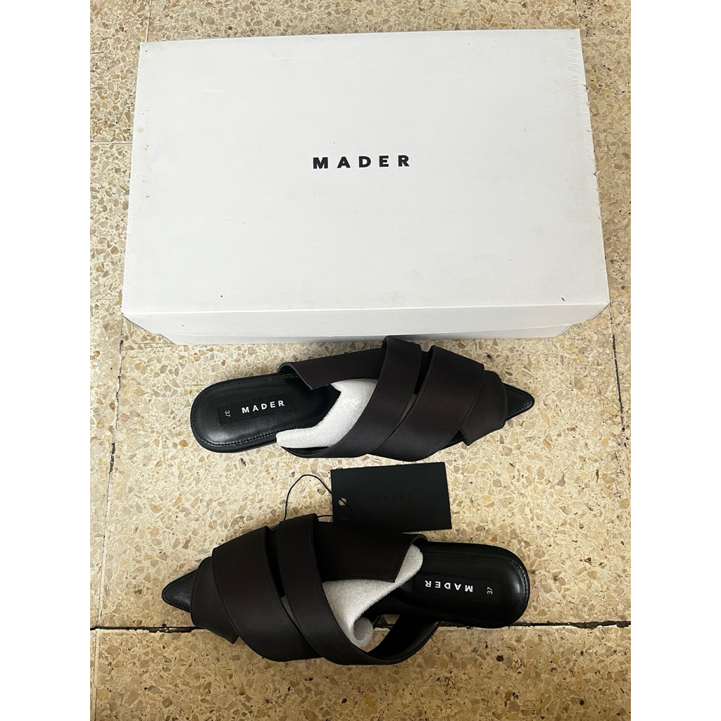 Mader Open Toe Mules Black