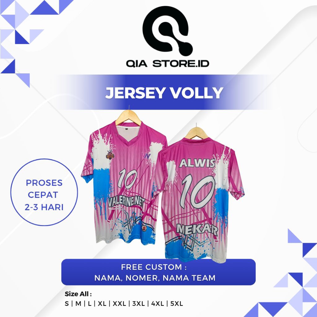 Jersey Voli Cowo Fullprint Kaos Voli Pria