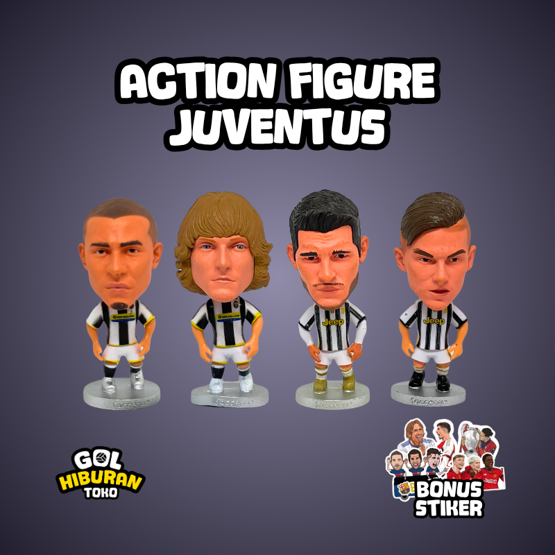 Action Figure Pemain Bola Soccerwe Juventus Trezeguet Nedved Morata Dybala Camoranessi