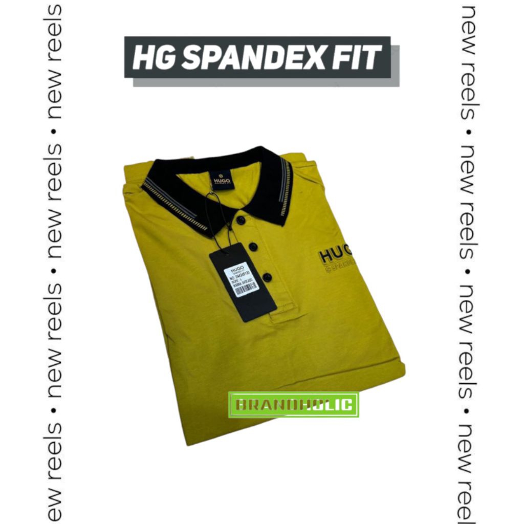 Kaos Kerah Pria HUGO SELECTION Bahan Spandek ORIGINAL 100%
