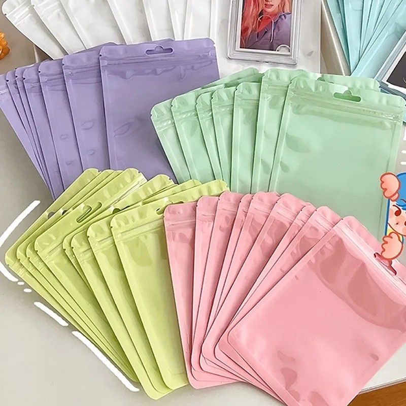 Ziplock Pouch Pastel Warna Polos - Kemasan Lucu & Praktis