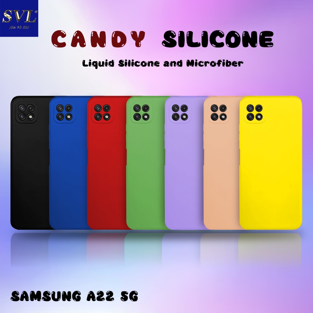 [ CUCI GUDANG ] Case Hp Samsung A22 5G Candy Case Softcase MICROFIBER Casing