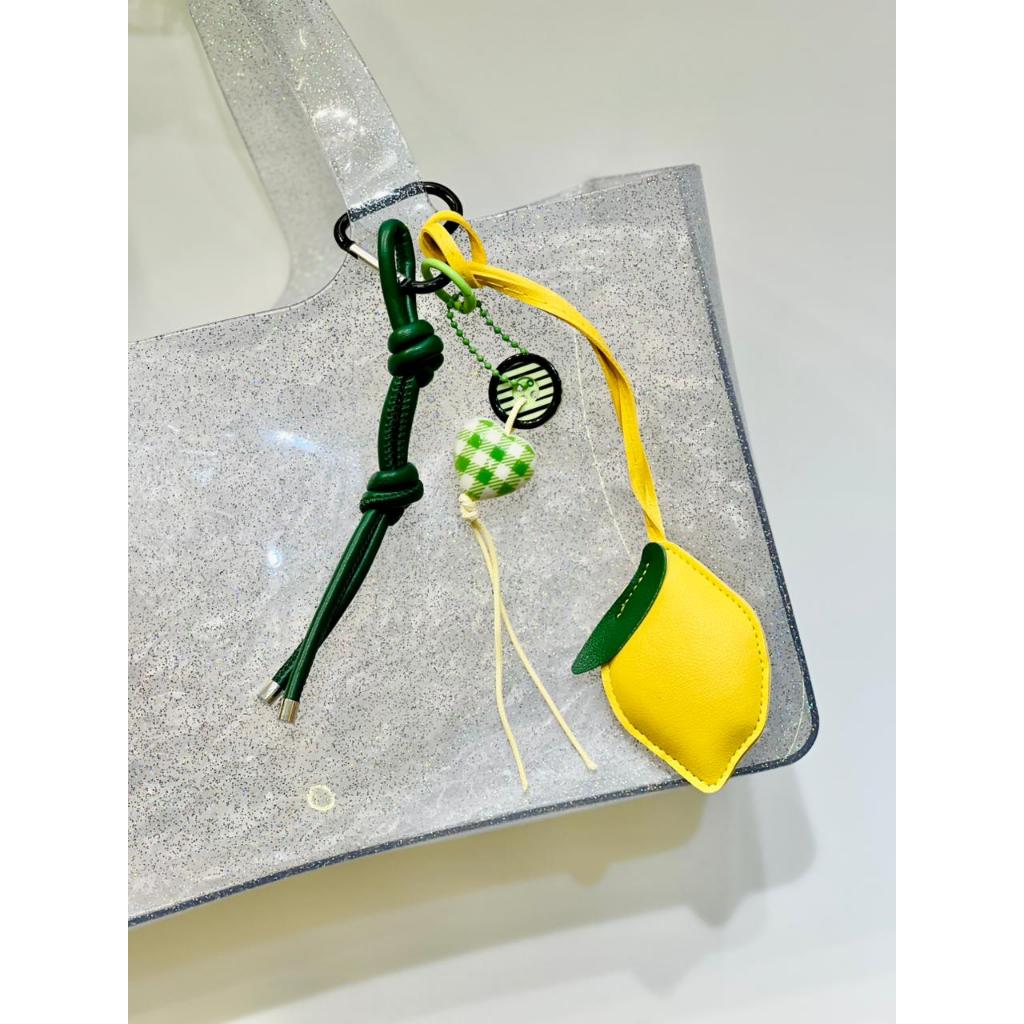Lemon Bag Charm | Gantungan tas lemon kuning | keychain lemon bahan leather | Gantungan kunci buah l