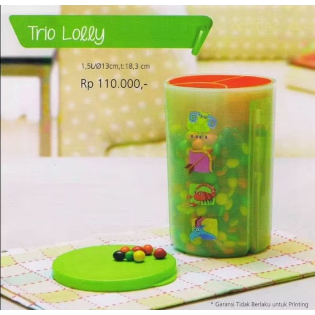 Trio loly canister 1,5 liter Tupperware.
