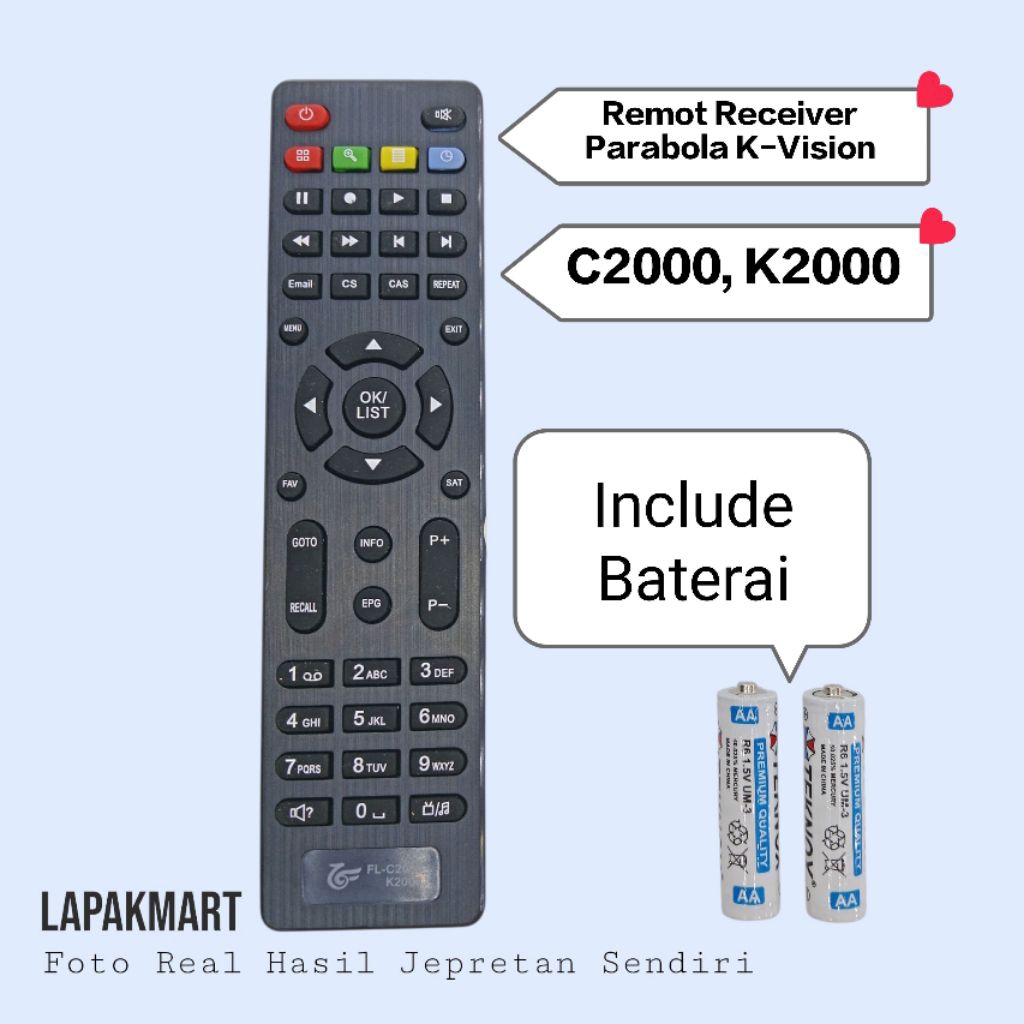 Remote Receiver K-vision Bromo C2000 B0310 Include Baterai