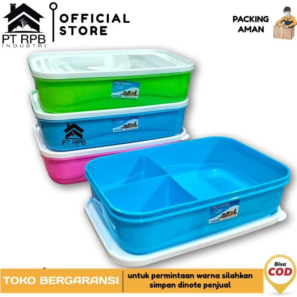 Lunch Box Kotak Plastik Tempat Bekal Serbaguna Misting Makanan Sekat 3