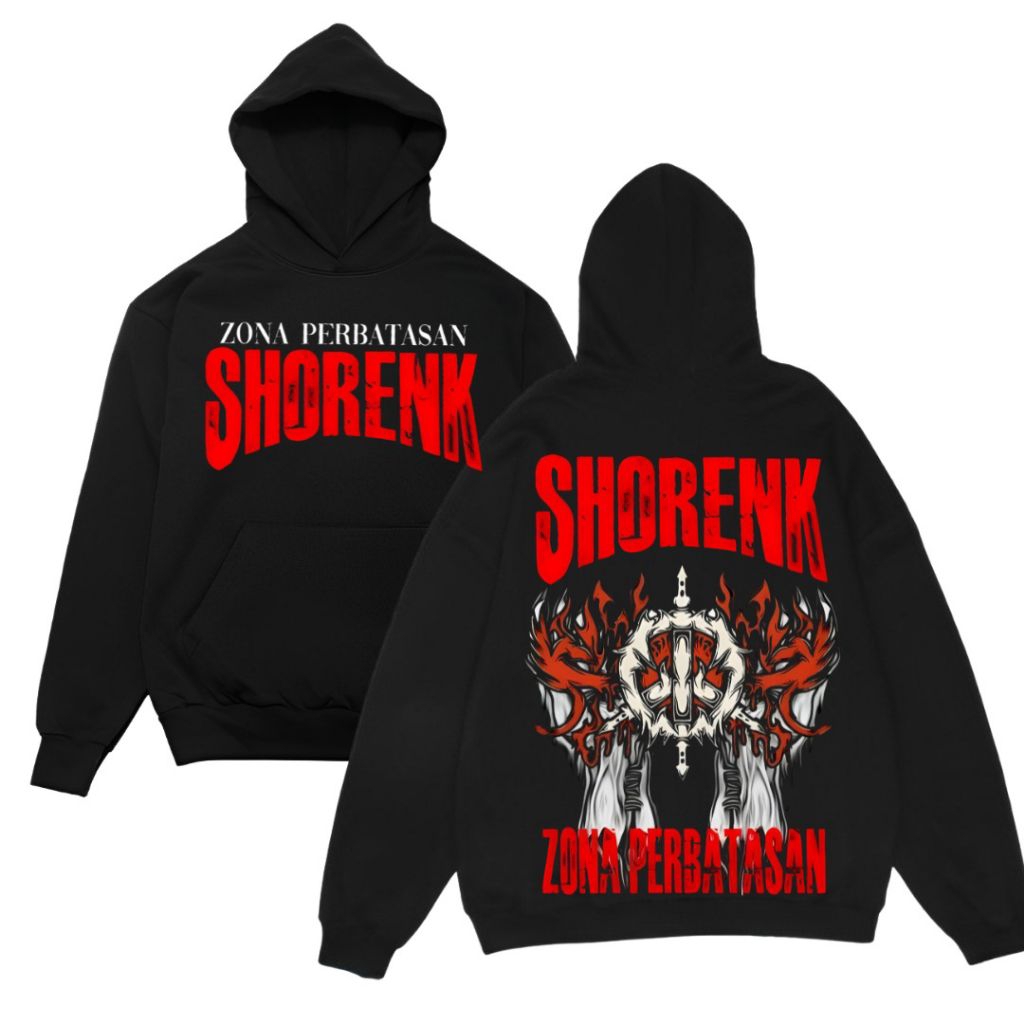 Hoodie Shorenk zona perbatasan warna hitam original