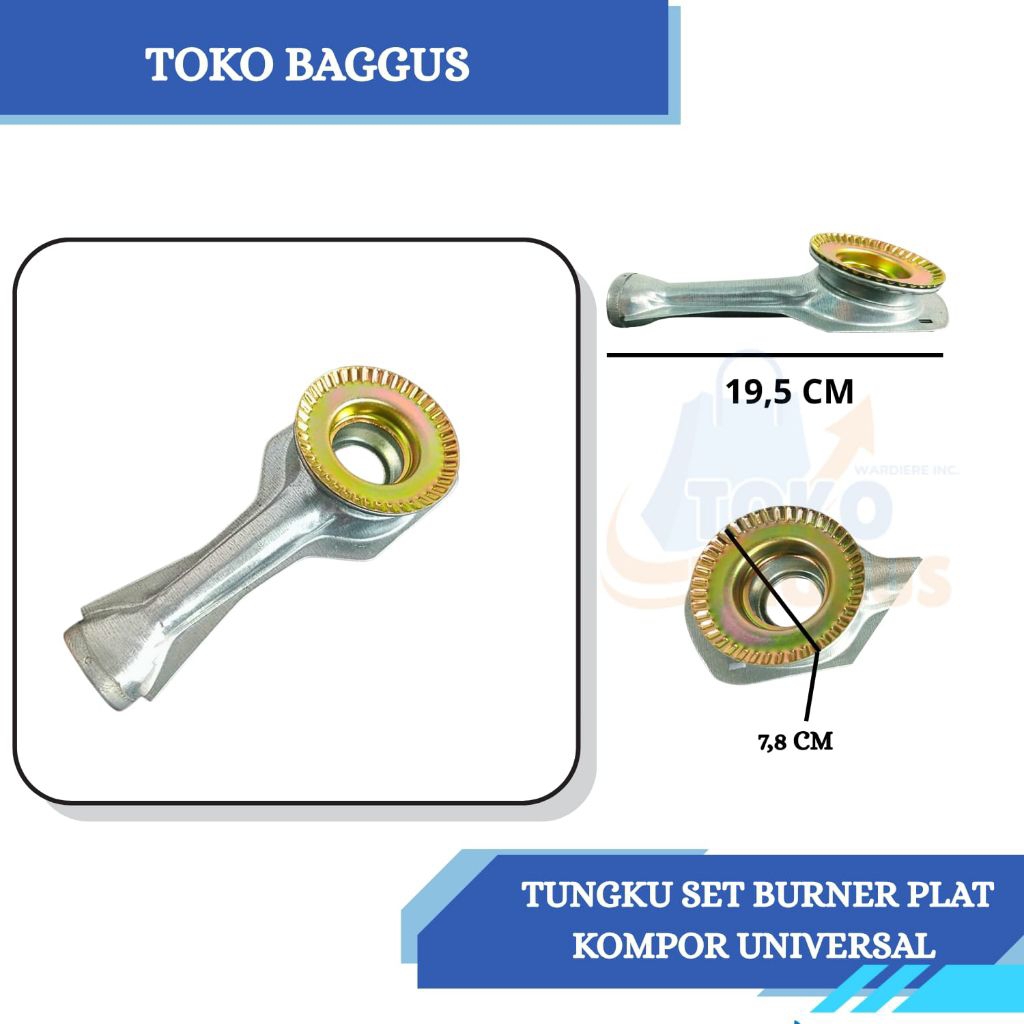 TUNGKU / CEROBONG GALVALUM KOMPOR UNIVERSAL SET BURNER PLAT BESI / KOMPOR RRT / KOMPOR GAS 2 TUNGKU