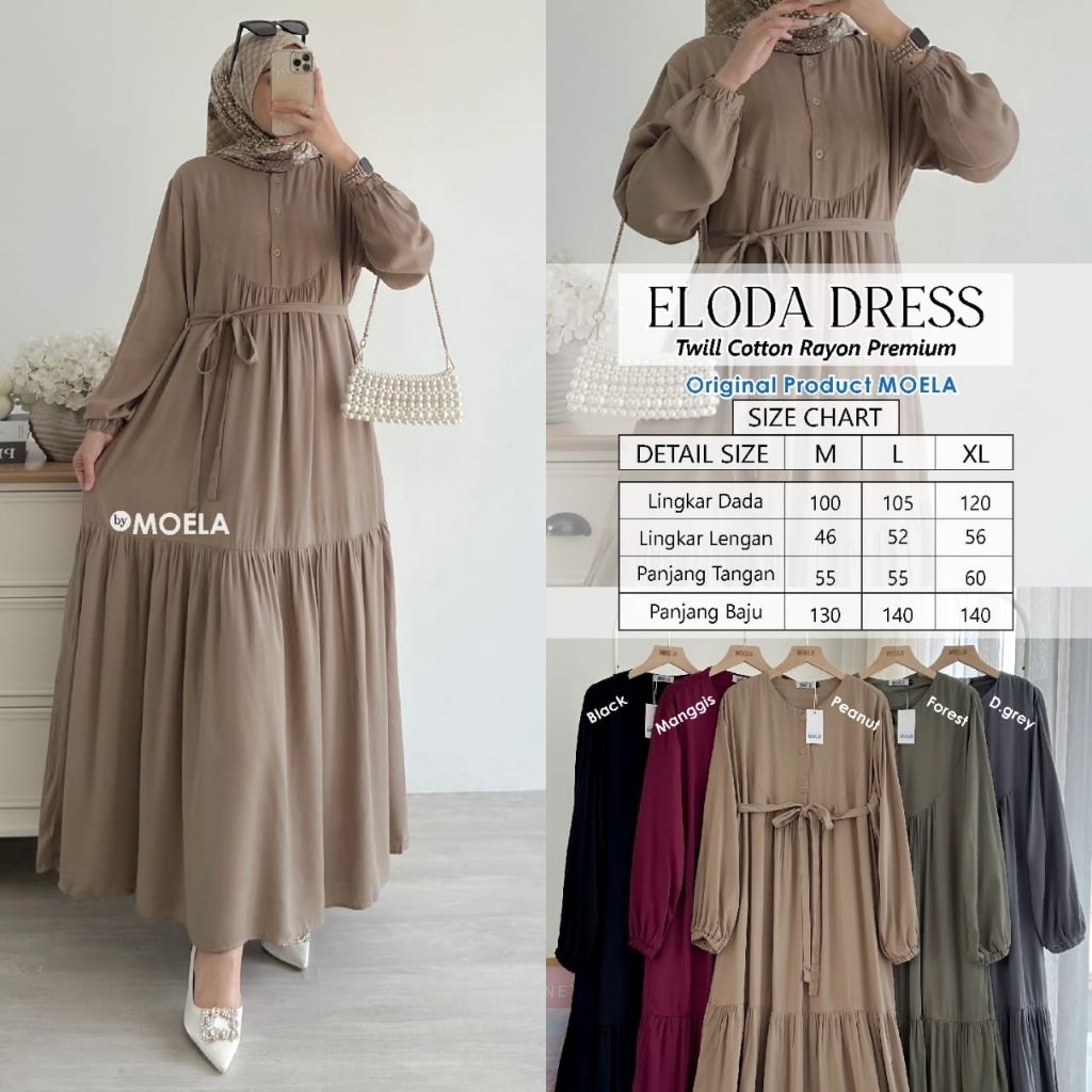 RESTOK STOK BANYAK DRESS RAYON MODEL SUSUN ORI MOELA / LD 120 LD 110 ELODA PILOS BELIS BUSUI