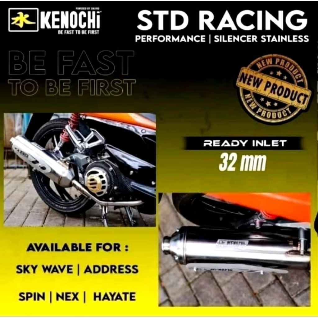 KNALPOT KENOCHI STANDAR RACING SUZUKI SKYWAVE,SPIN 125,ADDRESS,NEX..