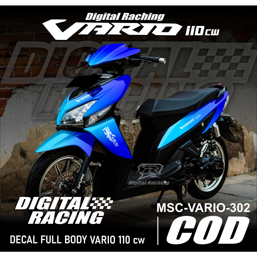 Stiker Decal Lis Les Body Motor Honda Vario 110 Karbu Lama Fi Led Iss Sticker List Vario 110 Cw