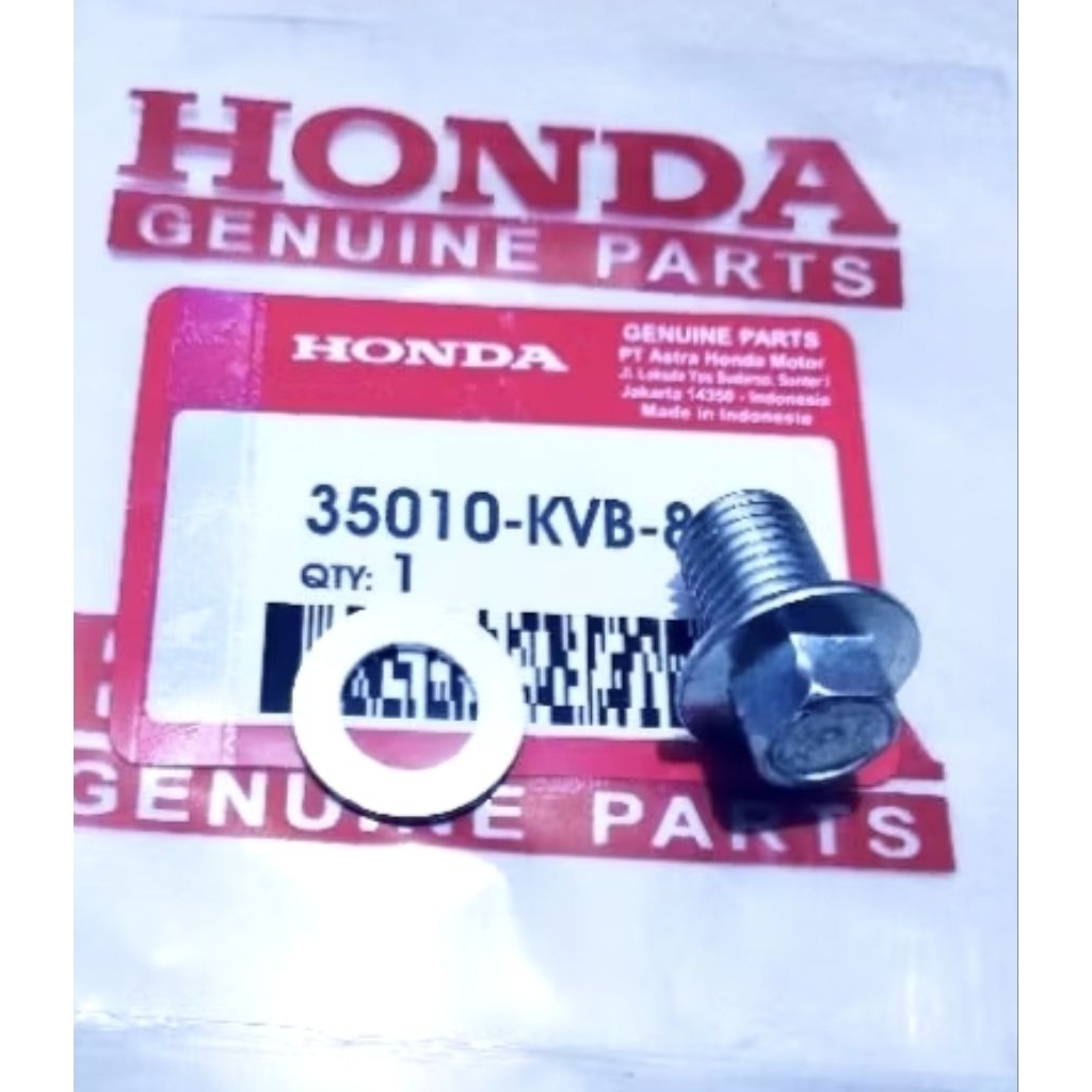 Baut Oli Bawah Tutup Oli+Ring Aluminium Vario 125 Vario 150 Best Produk Original