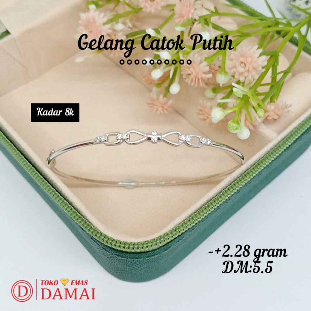 Gelang catok emas putih model infinity 8k ||-+2.28gram