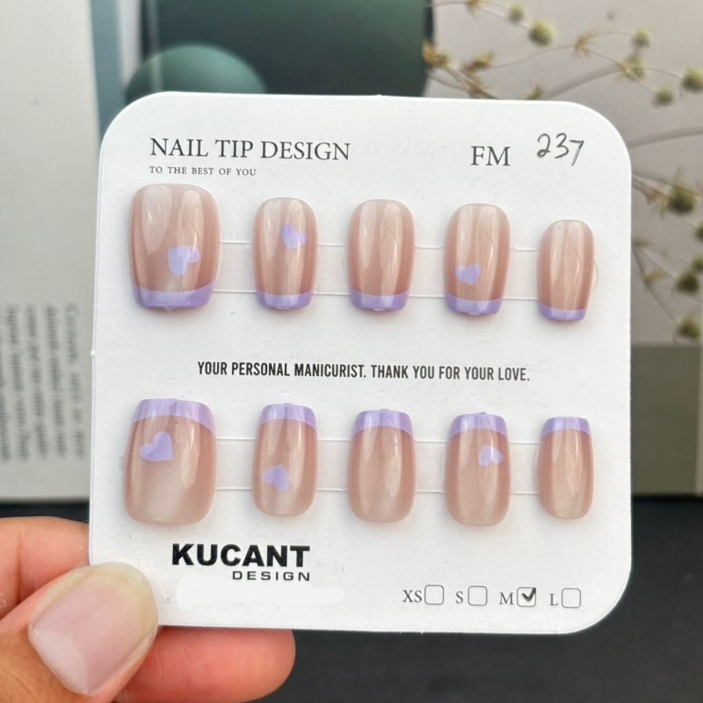 FM237 - Kuku Cantik 10pcs set Kuku Palsu free lem jelly Fake Nails Kuku Palsu imitasi Nail Art Fashi