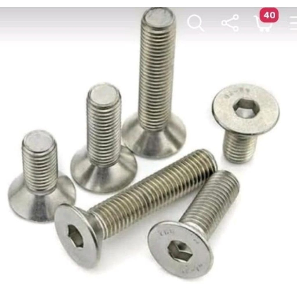 baut JF L Stainless,m4x10 - m4x50, baut verseng L