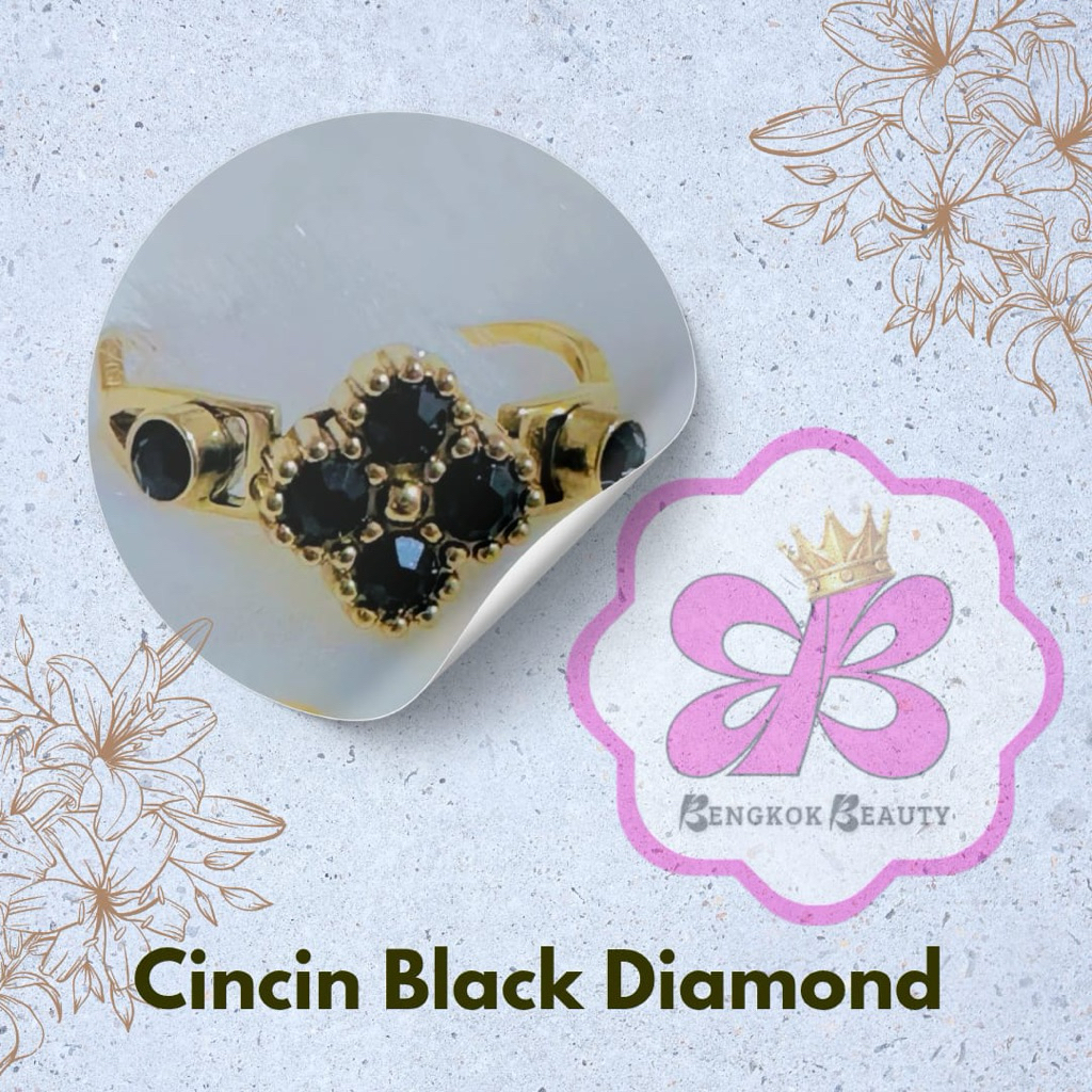 perhiasan wanita cincin model Black Diamond