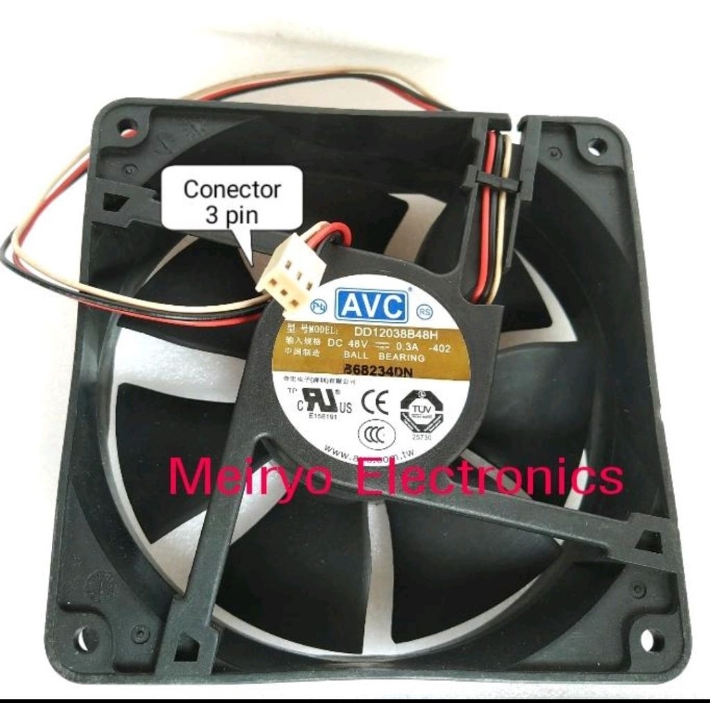Fan kipas 12 cm 48 Vdc ( fan AVC 12x12x3,8cm 48 vdc)